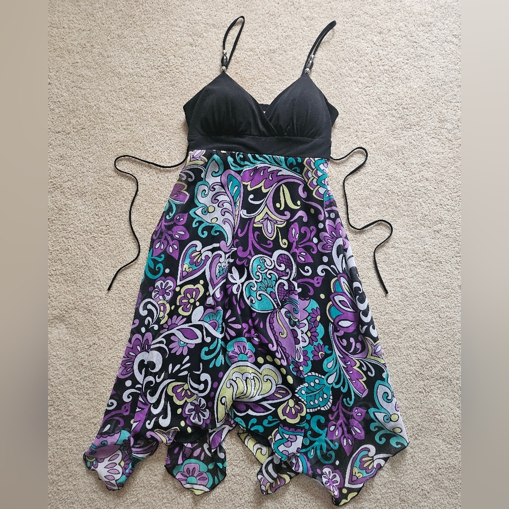 Candie's Black Dress with Beaded Straps